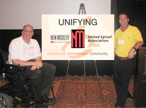 Paul Tobin of the United Spinal Association and Jeff Leonard of New Mobility